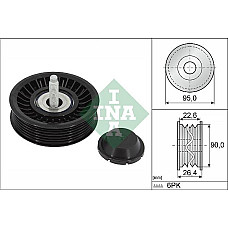 Rola ghidare-conducere. curea transmisie Poly V-belt pulley fits. JAGUAR E-PACE F-PACE F-TYPE XE XF II XF SPORTBRAKE XJ LAND ROV JAGUAR F-TYPE (X152), Sabrioleta, 10.2012 - INA 532 0891 10