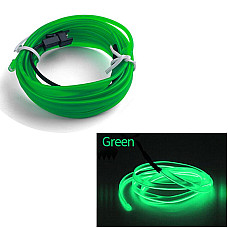 Fir Neon Auto "EL Wire" culoare Verde, lungime 2M, alimentare 12V, droser inclus