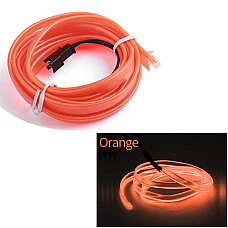 Fir Neon Auto "EL Wire" culoare Orange, lungime 5M, alimentare 12V, droser inclus