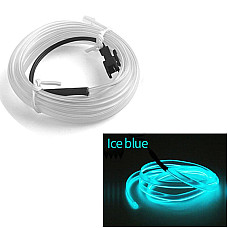 Fir Neon Auto "EL Wire" culoare Albastru Turcoaz, lungime 1M, alimentare 12V, droser inclus