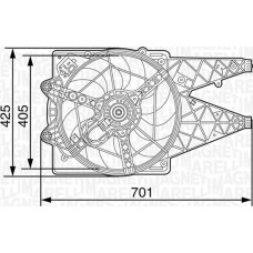 Ventilator. radiator Ventilator radiator cu carcasa FIAT DOBLO DOBLO CARGO DOBLO-MINIVAN 1.3D-2.0D 10.01- FIAT DOBLO (119_, 223_), Dubita, 03.2001 - Magneti Marelli 069422454010