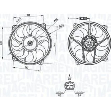 Ventilator. radiator Ventilator radiator cu carcasa CITROEN BERLINGO BERLINGO MULTISPACE BERLINGO-MINIVAN C4 GRAN CITROEN BERLINGO (B9), Box/MPV, 04.2008 - Magneti Marelli 069422708010