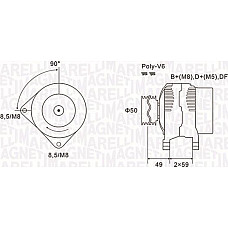 Alternator 14V 120A NISSAN INTERSTAR PRIMASTAR OPEL MOVANO VIVARO A RENAULT LAGUNA II MASTER II TRAFIC II 1.9D-2. RENAULT TRAFIC II (JL), Autobuz, 03.2001 - Magneti Marelli 063731147010