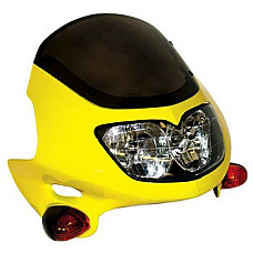 Far UNIVERSAL frontale duble INCHIDE reflector si frontala INCHIDE scut cu KOL. GALBEN BIKE IT HLURAPY