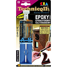 Adeziv universal epoxi chihlimbar 24ml clei epoxidic cu doua componente destinat pentru: beton ceramica materiale plastice metal sticla puternic standard TECHNICQLL TE E-402 2 X 12 ML