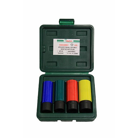 "Set scule Set tubulare impact Hexagonal dimensiune tubulara: 1/2"" 4 buc cu pereti subtiri lung impachetare: cutie de plastic" HANS 84604MBC