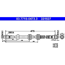 Furtun frana MERCEDES-BENZ M-CLASS (W166), Crossover, 06.2011 - 12.2015 ATE 83.7715-0473.3