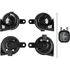 Claxon 400-500Hz 110dB 12V FORD B-MAX C-MAX C-MAX II COUGAR COURIER ECOSPORT ESCORT CLASSIC ESCORT VI FIESTA FIES FORD FALCON Turnier, Turism, 09.2002 - 10.2005 HELLA 3FH 012 010-081