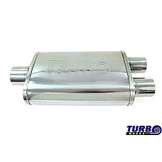 "Toba esapament Tlumik Srodkowy TurboWorks LT-06 Center 25"" Dual 225""  podwojne wyjscie jedno wejscie 355x230x110mm wejscie 63mm wyjscia 2x 57mm" TURBOWORKS TW-TL-106