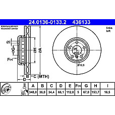 Disc frana MINI Cooper III (F56), Compartiment, 12.2013 - ATE 24.0136-0133.2
