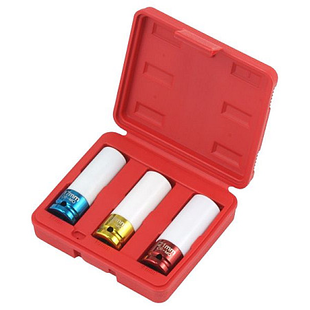"Set scule Set tubulare impact Hexagonal dimensiune tubulara: 1/2"" 3 buc cu pereti subtiri impachetare: in cutie de plastic colorat impact pentru jantele din ALUMINIU" PROFITOOL 0XAT6016