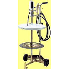 Aparate de distribuire vaselina RAASM Dispozitiv gresare pe carucior 2 roti pt galeata butoi 50 60 kg diametru 370 420 mm cu manometru presiune RA64041