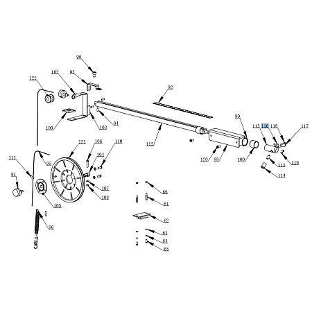 Accesorii si piese masina de echilibrat Evert blocare scade CB968B echilibrist numarul parte: 5503017 in sistem nr 116 EVERT EVERTZT5503017