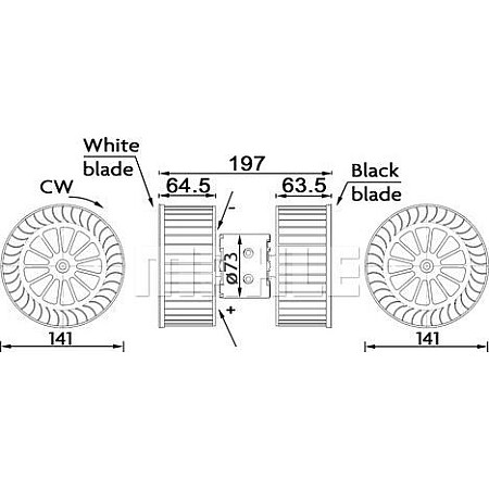 Aeroterma ventilator habitaclu BMW 3 - III (E36), Sedan, 09.1990 - 11.1998 MAHLE AB 192 000S