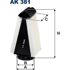 Filtru aer diametru interior 81 MERCEDES C A205 C C204 C C205 C W205 C T-MODEL S205 GLC C253 GLC X253 2.2D-2.2DH MERCEDES-BENZ C-CLASS (C204), Compartiment, 01.2011 - Filtron AK 381