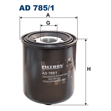 "Uscator aer, sistem compresor Cartus cu uscator de aer cartus de desicator 1 1/4"" presiune 13bar separator en with gasket RVI MIDLUM SCANIA 4 PGRT MACK MIDLUM 05.95-" FILTRON AD 785/1