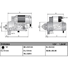 Electromotor 12V 18kW MERCEDES C CL203 C W203 C W204 C T-MODEL S203 C T-MODEL S204 CLC CL203 CLK C209 E W211 MERCEDES-BENZ SPRINTER 4,6-t (906), Cadru de sprijin, 06.2006 - Denso DSN968