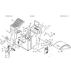 Accesorii si piese masina de echilibrat Evert LCD panou de plastic de top incintei monitorului si a ecranului de butoane CB988B echilibrist numarul parte: 6008594 in sistemul nr 13 EVERT EVERTZT6008594