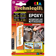 Adeziv universal epoxi Portocaliu 35g chit epoxidic destinat pentru: mecanica metal chit foarte puternic rezistent la vibratii TECHNICQLL TE E-136 35 G