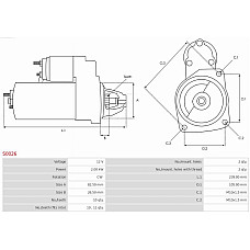 Electromotor MERCEDES-BENZ KOMBI (S124), Turism, 09.1985 - 12.1993 AS-PL S0026