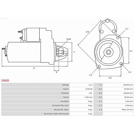 Electromotor CITROEN C4 Picasso I (UD_), Dubita, 10.2006 - 12.2015 AS-PL S3005