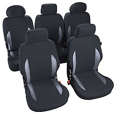 Husa scaun Seat covers size: MONO neagra/grey front/rear CUSTO POL CUST 243330