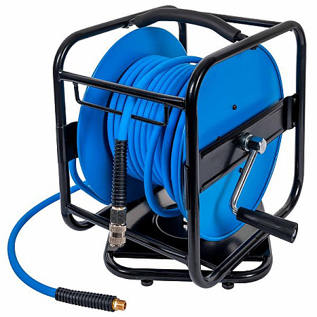 Furtun de aer comprimat Pressure hose drum / Reel with a pressure hose AIRPRESS hybrid maximum pressure: 15bar inner diameter: 8mm length: 30m with fast couplers AIRPRESS 46573