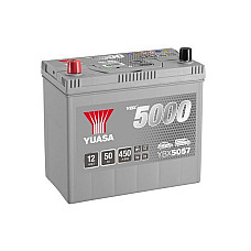 Acumulator Pornire Battery YUASA 12V 50Ah/450A YBX5000 Silver High Performance SMF L+ thin terminal japanese vehicles 238x129x223 B00 starting YUASA YBX5057