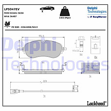 Set placute frana,frana disc Brake pads set front with a damping pad with extras AUDI Q4 SKODA ENYAQ IV VW ID. BUZZ ID.4 ID.5 Electric 05.20- DELPHI LP5047EV