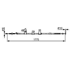 Cablu, frana de parcare Cablu frana de mana Spate Stanga 1775mm TOYOTA PRIUS 1.5H 09.03-12.09 BOSCH 1 987 482 347