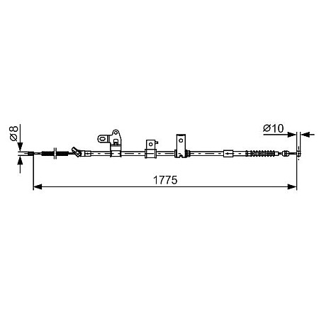 Cablu, frana de parcare Cablu frana de mana Spate Stanga 1775mm TOYOTA PRIUS 1.5H 09.03-12.09 BOSCH 1 987 482 347