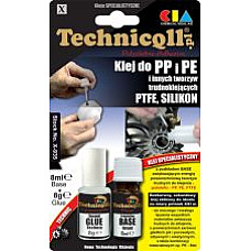 Adeziv pentru materiale plastice Adeziv din plastic dur 20 ml aplicatie: materiale plastice destinat pentru: PE PP PTEE SI TECHNICQLL TE X-935 8G+8ML