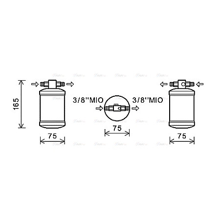 "Uscator,aer conditionat Air conditioning drier 3/8""MO-3/8""MO FORD MASSEY FERGUSON" HIGHWAY 42130002HW