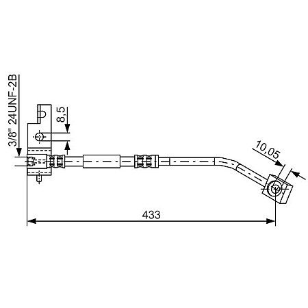 &quot;Furtun frana Furtun/conducta de frana flexibil Fata Stanga lungime 310mmdiametru 102mm 3/8&quot;&quot;-24UNF2B ABS banjo CHRYSLER PT CRUISER DODGE NEON II 1.6-2.4 08.99-&quot; BOSCH 1 987 476 149