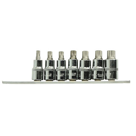 "Set chei tubulare Bit sockets set 7pcs profile: spline / xzn rozmiar: 1/2"" spline / XZN size: M10 M12 M13 M14 M16 M8 M9" PROFITOOL 0X43755MR07