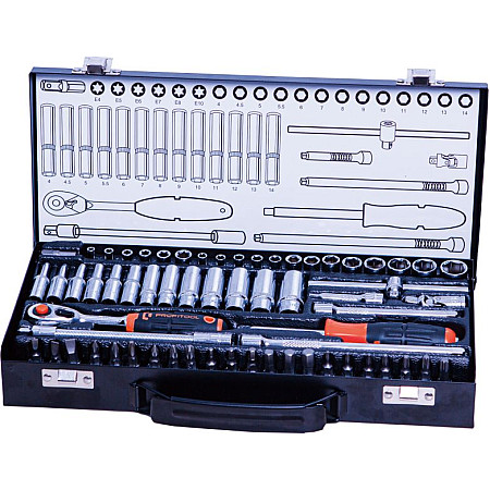 "Set scule Set of tools socket / drive: 1/4"" number of tools: 63 szt." PROFITOOL 0X211MC63