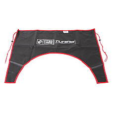 Accesorii moto Husa protectie 1buc negru 8 magneti ferita cabluri + opritoare pentru caroserie din aluminiu scaun IC Material tuning piele ecologica cu decupaj dimensiune 90x74 mm IZI MATA CUT TU