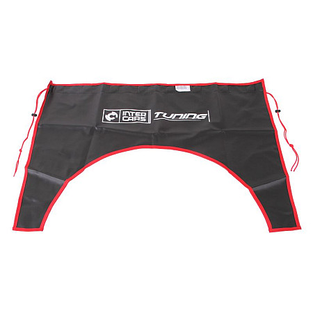 Accesorii moto Husa protectie 1buc negru 8 magneti ferita cabluri + opritoare pentru caroserie din aluminiu scaun IC Material tuning piele ecologica cu decupaj dimensiune 90x74 mm IZI MATA CUT TU