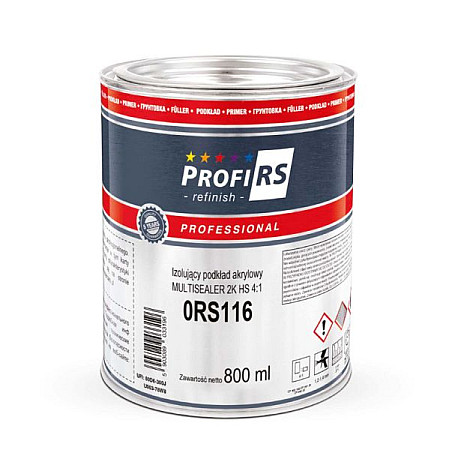 Grund / Primere Grund acrilic transparent 1L intaritor tip de pulverizare: pistol proportii: 4:1 aplicatie pentru suprafata: Caroseria auto fara covor PROFIRS PROFESSIONAL 0RS116P-1L
