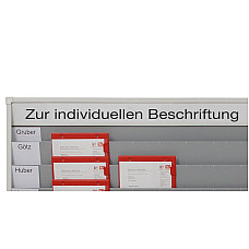 Accesorii de service bord Etykieta gorna tytulowa do tablicy planowania niezadrukowana. 2 szt. wymiary: 80x10 cm  mozliwy wlasny nadruk Przeznaczenie nadruk: Opis tablicy procesu zadatnia itp. Typ mocowania: gorny EICHNER E-9035-00194