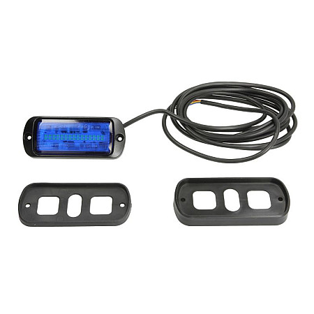 Girofar Rotating beacon blue 12/24V LED 21W rigid fitting 2-point assembly no of programs: 2 synchronized flash wire 3m WAS 1470 W217