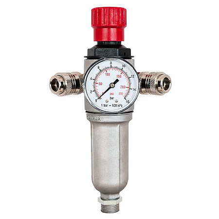 "Parts for compressors AIRPRESS reductor+filtru+dwojnik kpl. 1/2"" wkrecany w Rezervor compresor pentru EVERT400/150 EVERT490/200 EVERT490/270 EVERT590/200 EVERT670/270" AIRPRESS 45220.