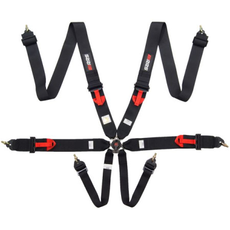 Centura de siguranta Interior accessories 6-point 3-inch belts colour: neagra fIA Certification RRS RRS0002CZA/2023