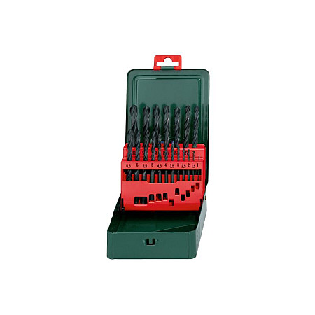 Aditiv vopsea Drill bit kit roller HSS-R 19 pcs drill bit diameter: 1 15 2 25 3 35 4 45 5 55 6 65 7 75 8 85 9 95mm intended use material: metal METABO 627151000