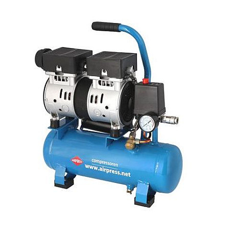 Compresoare Compresor cu piston AIRPRESS serie Blue 046 kW 230V 8 bar eficienta: 105l/min. rezervor: 6L numar cilindri: 2buc liber de ulei AIRPRESS 36738