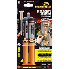 Adeziv universal metacryl incolor destinat pentru: aluminiu ceramica lemn materiale plastice otel inoxidabil TECHNICQLL TE X-468 2X3ML