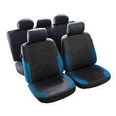 Husa scaun Seat covers size: TS neagra/blue front/rear CUSTO POL CUST 243520