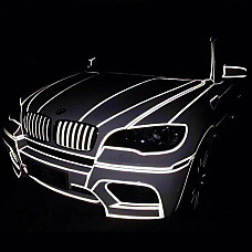 2 x Sticker Reflectorizant "OUTLINE DECO", culoare ARGINTIU, dimensiune 1cm x 8m