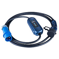 Dispozitiv de incarcare ca, vehicul electric AC charger EVSE mobile charger Akyga AK-EC-14 LCD phases quantity: 1 74kW colour: neagra/blue cable type 2 with cover with power regulation with timer Ladowarka do samochodow elektrycznych Ak AKYGA AK-EC-14