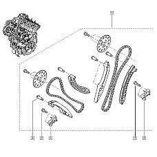 Chit lant de distributie Timing set chain + elements INFINITI EX FX M Q70 QX50 I QX70 NISSAN NP300 NAVARA PATHFINDER III RENAULT LAGUNA LAGUNA III LATITUDE 3.0D 09.08- OE RENAULT 13 0C 190 28R